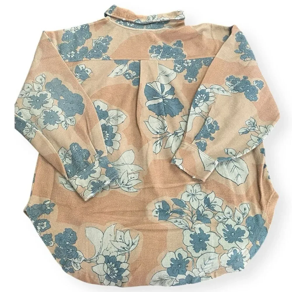 Free People Printed Ruby Jacket Shacket Tan Combo Womens size Large $178 MSRP - Picture 7 of 12